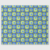 Blau-grüner Quadrat Dot Geometric Gemustert Geschenkpapier (Flach)