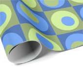Blau-grüner Quadrat Dot Geometric Gemustert Geschenkpapier (Rolleneckpunkt)