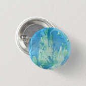 Blau-grüner weißer Marmor sieht modern Abstrakt au Button (Vorne & Hinten)