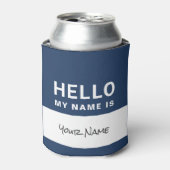 Blau Hallo ich bin | Personalisierter Dosenkühler (Kanne Vorderseite)