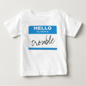 Blau "hallo mein Name ist personalisiertes Baby T-shirt (Vorderseite)
