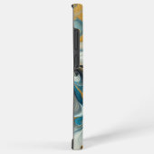 Blau, hellblau, goldfarbene Wirbel Samsung Galaxy Hülle (Rechte Seite)