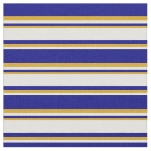 Blau, hellgelb und Goldenrod Linien Stoff