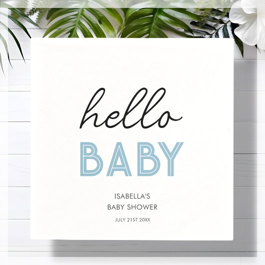 Blau | Hello Baby | Babydusche Serviette