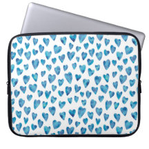 Blau Herz Aquarell Notebook-Hülle / Gehäuse