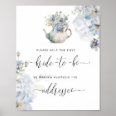 Blau hilft der geschäftigen Braut Adresse und Umsc Poster (Vorne)