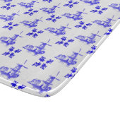 Blau, holländisch Windmill, Vintager Stil Schneidebrett (Ecke)