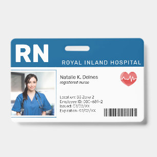 Blau Hospital Medical Employee Foto ID Abzeichen Ausweis