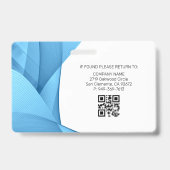 Blau | Hospital Medical Employee Foto ID Abzeichen Ausweis (Rückseite)