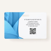 Blau | Hospital Medical Employee Foto ID Abzeichen Ausweis (Rückseite)