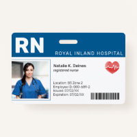 Blau | Hospital Medical Employee Foto ID Abzeichen