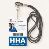 Blau | Hospital Medical Employee Foto ID Abzeichen Ausweis (Vorderseite mit Schlüsselband)