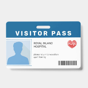 Blau Hospital Visitor Pass Abzeichen Ausweis