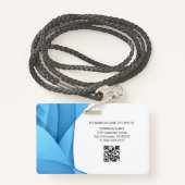 Blau | Hospital Visitor Pass Abzeichen Ausweis (Rückseite mit Schlüsselband)