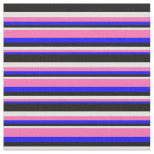 Blau, Hot Pink, Light Cyan und Schwarz-Farblinien Stoff