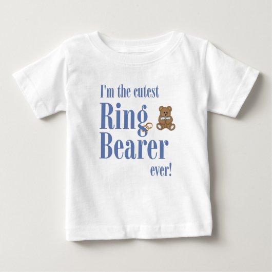 Blau Ich bin der Niedlichste Ringträger aller Zeit Baby T-shirt (Vorderseite)