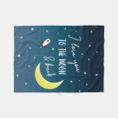 Blau Ich Liebe Sie auf den Mond und zurück Outer S Fleecedecke (Vorderseite (Horizontal))