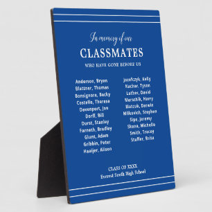 Blau im Gedächtnis der Klassenklasse Wiedersehen Fotoplatte