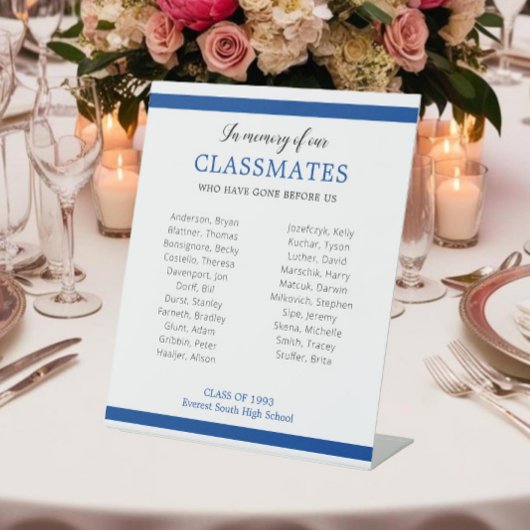 Blau im Gedächtnis unserer Klassenkameraden Wieder Sockelschild