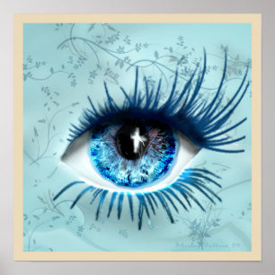 Blau im Gesicht Poster