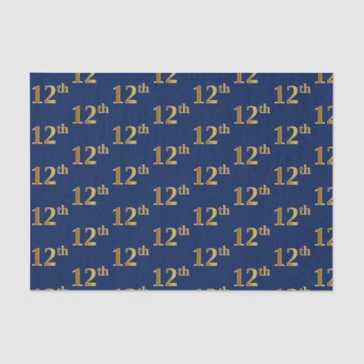 Blau, Imitate Gold 12. (Zwölfte) Event Tissue Pape Seidenpapier (Vorderseite)