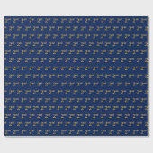 Blau, Imitate Gold 2. (2.) Event Wrapping Paper Geschenkpapier (Flach)