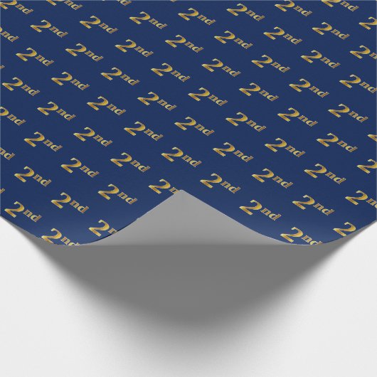 Blau, Imitate Gold 2. (2.) Event Wrapping Paper Geschenkpapier (Ecke)