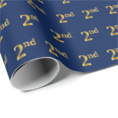 Blau, Imitate Gold 2. (2.) Event Wrapping Paper Geschenkpapier (Rolleneckpunkt)