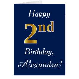 Blau, Imitate Gold 2. Geburtstag + Individuelle Na