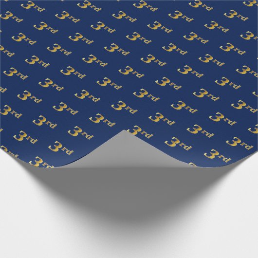 Blau, Imitate Gold 3. (3.) Event Wrapping Paper Geschenkpapier (Ecke)