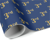Blau, Imitate Gold 3. (3.) Event Wrapping Paper Geschenkpapier (Rolleneckpunkt)