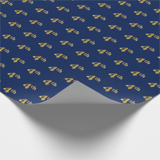 Blau, Imitate Gold 4. (4.) Event Wrapping Paper Geschenkpapier (Ecke)