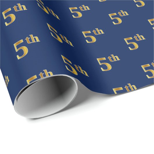 Blau, Imitate Gold 5. (Fünfte) Event Wrapping Pape Geschenkpapier (Rolleneckpunkt)