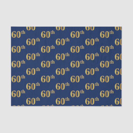 Blau, Imitate Gold 60. (60.) Event Tissue Paper Seidenpapier (Vorderseite)