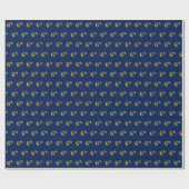 Blau, Imitate Gold 6. (6.) Event Wrapping Paper Geschenkpapier (Flach)