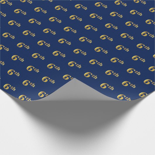 Blau, Imitate Gold 6. (6.) Event Wrapping Paper Geschenkpapier (Ecke)