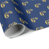 Blau, Imitate Gold 6. (6.) Event Wrapping Paper Geschenkpapier (Rolleneckpunkt)