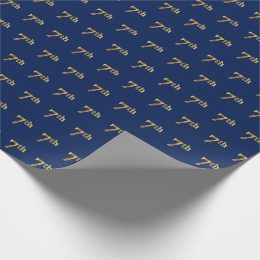 Blau, Imitate Gold 7. (7.) Event Wrapping Paper Geschenkpapier (Ecke)