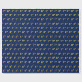 Blau, Imitate Gold 8. (Achte) Event Wrapping Paper Geschenkpapier (Flach)