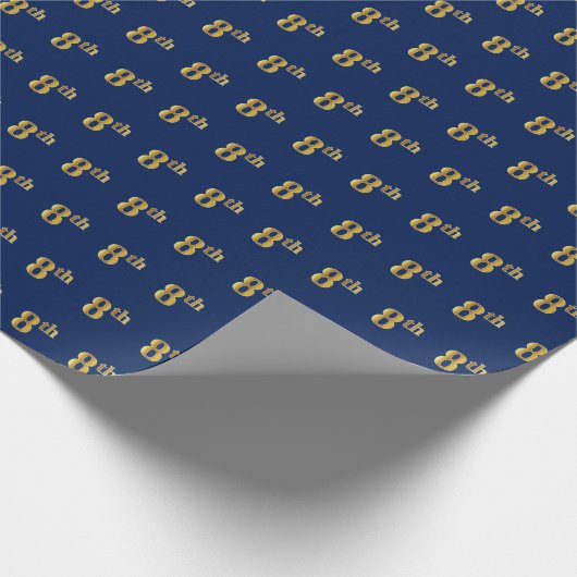 Blau, Imitate Gold 8. (Achte) Event Wrapping Paper Geschenkpapier (Ecke)