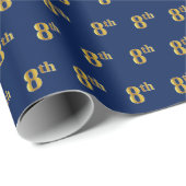 Blau, Imitate Gold 8. (Achte) Event Wrapping Paper Geschenkpapier (Rolleneckpunkt)