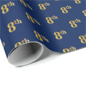 Blau, Imitate Gold 8. (Achte) Event Wrapping Paper Geschenkpapier (Rolleneckpunkt)
