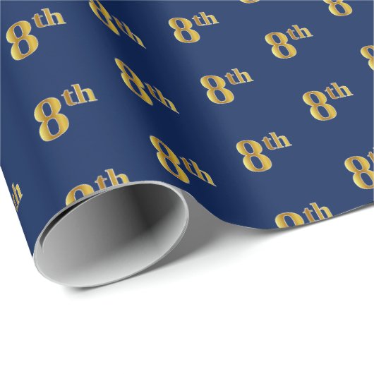 Blau, Imitate Gold 8. (Achte) Event Wrapping Paper Geschenkpapier (Rolleneckpunkt)
