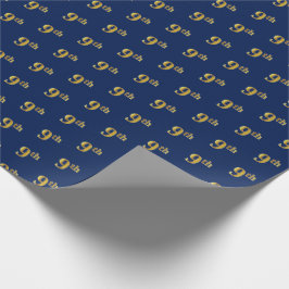 Blau, Imitate Gold 9. (9.) Event Wrapping Paper Geschenkpapier