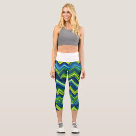 Blau in grün capri leggings