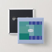 Blau in Quadraten und Rechtecken Button (Vorne & Hinten)