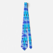 Blau in Rechtecken oder quadratischen Formen Krawatte (Vorderseite)