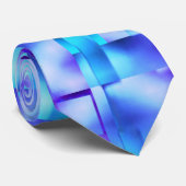 Blau in Rechtecken oder quadratischen Formen Krawatte (Gerollt)