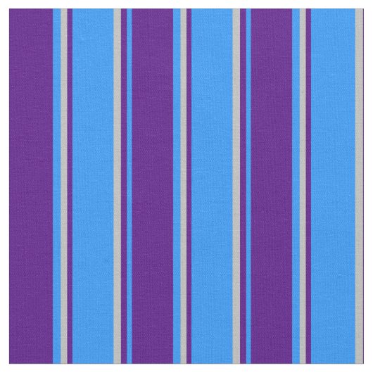 Blau, Indigo und Graue Streifen Stoff (Nahaufnahme)