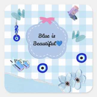 Blau ist schön Süß Ästhetischer Aufkleber 💜🧿